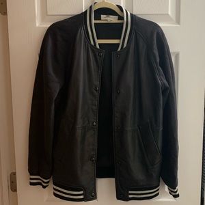 Rebecca Minkoff mixed media baseball jacket